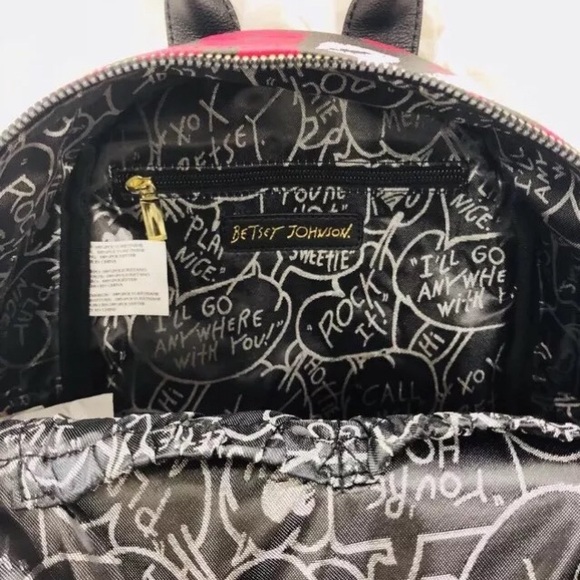 Betsey Johnson 💋Lips Kisses Backpack School Bag - Picture 5 of 8